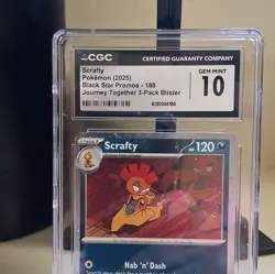 Scrafty Pokemon TCG Black Star Promo Holo 188 CGC 10 2025 English - Image 1