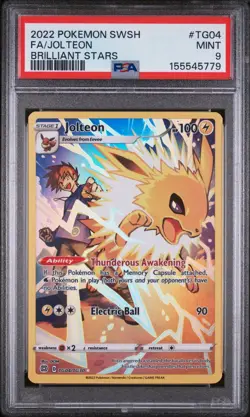 PSA 9 2022 Pokemon Brilliant Stars Jolteon TG04/TG30 Full Art Trainer Gallery - Image 1