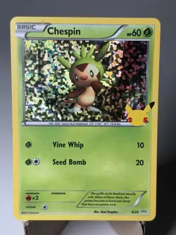 Chespin 006/025 Pokemon's 25th Anniversary Holo McDonald’s English 2021 - Image 2