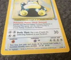 Pokemon TCG Snorlax 11/64 Holo Rare LP (1999 Jungle) *MINT* Never Played * - Image 3