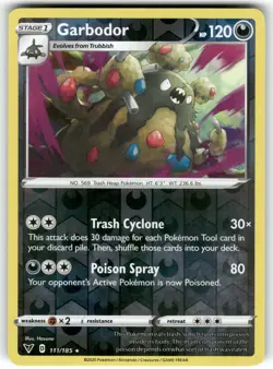 Garbodor 111/185 Rare Vivid Voltage Pokemon Reverse Holo Near Mint - Image 1