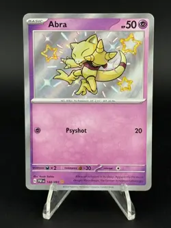 Paldean Fates Abra 148/091 Shiny Rare Pokemon NM - Image 1