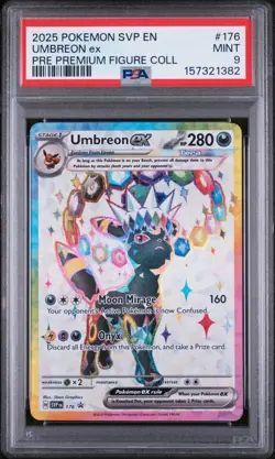 2025 POKEMON SVP EN-SV BLACK STAR PROMO #176 UMBREON EX PRE PREMIUM FIGURE PSA 9 - Image 1