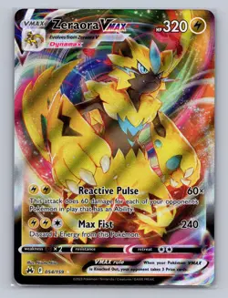 ZERAORA VMAX 054/159 HOLO VMAX RARE CROWN ZENITH POKEMON Holo NM - Image 1