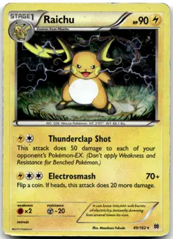 Raichu (XY BREAKthrough) (Cracked Ice Holo) 49/162 Holo Rare Deck Exclusives MP - Image 1