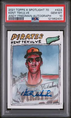 2021 Topps x Spotlight 70 Kent Tekulve #42A Auto Signed PSA 10 Gem Mint GEM MT - Image 1