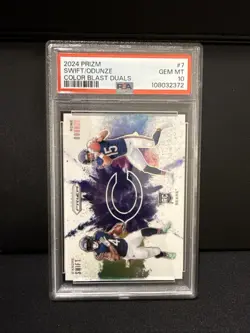 🔥2024 Prizm D’Andre Swift/ Rome Odunze Dual Colorblast SSP PSA 10 Bears - Image 3