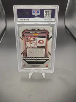 Panini 2022 Prizm Rookies Brock Purdy Blue Wave Prizm #353 RC /199 PSA 10 - Image 3