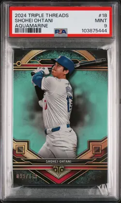 2024 TRIPLE THREADS AQUAMARINE #18 SHOHEI OHTANI 99/149 PSA 9 - Image 1