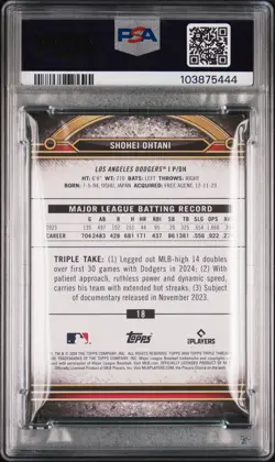 2024 TRIPLE THREADS AQUAMARINE #18 SHOHEI OHTANI 99/149 PSA 9 - Image 2
