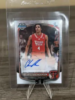 CHRISTIAN ANDERSON 2025-26 Bowman Chrome Rookie Auto 1st RC Texas Tech Hornets - Image 1