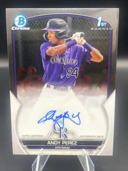 2024 ANDY PEREZ BOWMAN CHROME 1ST BOWMAN AUTO CPA-APZ #1 - Image 1