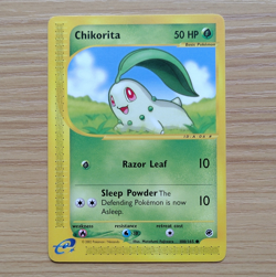 Pokemon Chikorita 100/165 Expedition Base Set Common Regular Trading Card LP - Image 1