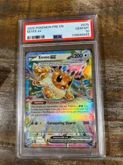 POKEMON 2025 Prismatic Evolutions EEVEE EX #075 PSA 10 Gem Mint RARE - Image 1