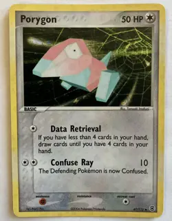 Porygon 47/112 FireRed & LeafGreen Reverse Holo HOLO BLEED RARE Pokemon Card - Image 1