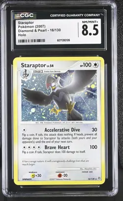CGC 8.5 Staraptor 2007 Diamond & Pearl 16/130 Holo Pokemon Card - Image 1