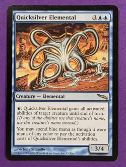 MTG Magic The Gathering - Quicksilver Elemental - Mirrodin LP (Light Play) - Image 1