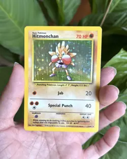 Pokemon TCG Hitmonchan Base Set 7/102 Holo - LP - Image 1