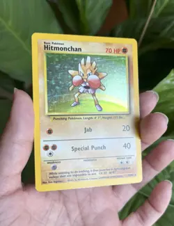 Pokemon TCG Hitmonchan Base Set 7/102 Holo - LP - Image 2