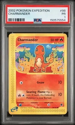 2002 POKEMON EXPEDITION #98 CHARMANDER PSA 1 - Image 1