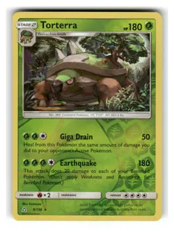 Torterra 9/156 Holo Rare Ultra Prism Pokemon Reverse Holo Lightly Played - Image 1