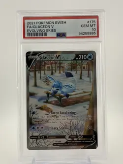 2021 Pokemon Glaceon V (Alternate Full Art) 175/203 PSA 10 - Image 1