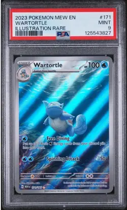 2023 Pokemon WARTORTLE 171/165 MEW EN ILLUSTRATION RARE MINT PSA 9 - Image 1