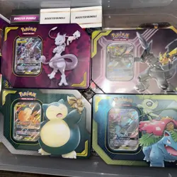 Pokemon TCG Tag Team Tins (Mew Mewtwo, Pikachu Zekrom, Eevee Snorlax Etc) - Image 1