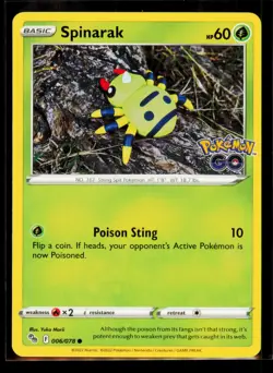Spinarak Common Pokemon GO 006/078 NM - Image 1