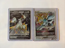 Pokemon TCG Brilliant Stars Arceus V 122/172 + Arceus VSTAR 123/172 Metal - Image 1