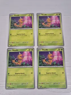 4x Weedle - 001/086 Chaos Rising (CRI) ME04 Pokemon NM/M Playset Mega Evolutions - Image 1