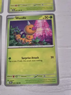 4x Weedle - 001/086 Chaos Rising (CRI) ME04 Pokemon NM/M Playset Mega Evolutions - Image 2