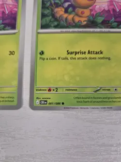 4x Weedle - 001/086 Chaos Rising (CRI) ME04 Pokemon NM/M Playset Mega Evolutions - Image 3