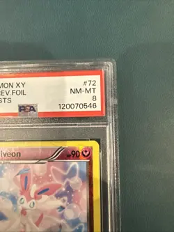 2014 POKEMON XY FURIOUS FISTS #72 SYLVEON-REVERSE FOIL PSA 8 - Image 5