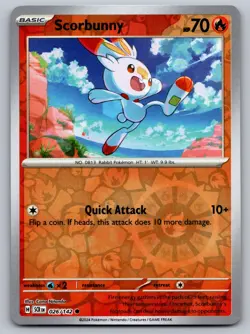 Scorbunny 26/142 Common Stellar Crown Pokemon Reverse Holo Near Mint - Image 1