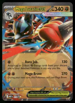 Pokemon Mega Lucario ex ME: Mega Evolution Promo Holo Holo 012 Promo Near Mint - Image 1