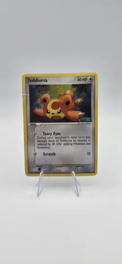 Pokemon Teddiursa 77/115 EX Unseen Forces Reverse Holo 2005 Creased :( - Image 1