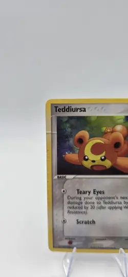 Pokemon Teddiursa 77/115 EX Unseen Forces Reverse Holo 2005 Creased :( - Image 2