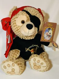 Disney Parks Pirates of the Caribbean Hidden Mickey Bear Waffle Plush Pre-Duffy - Image 1