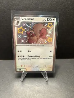 Pokemon TCG Greedent Scarlet & Violet: Paldean Fates 206/091 Holo Shiny Rare - Image 1