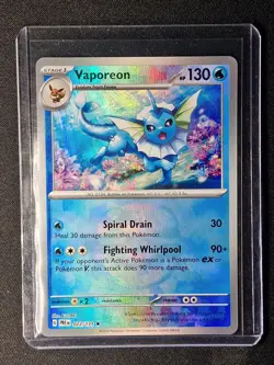 Vaporeon (Master Ball Pattern) 022/131 Rare Prismatic Evolutions Pokemon Holo NM - Image 1