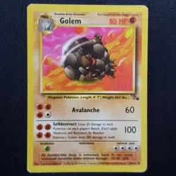 Golem 36/62 Unlimited Uncommon Fossil Pokemon Heavily Played - Image 1