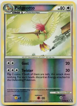 Pidgeotto 47/102 Reverse Holo Pokemon HGSS Triumphant - Uncommon NM - Image 1
