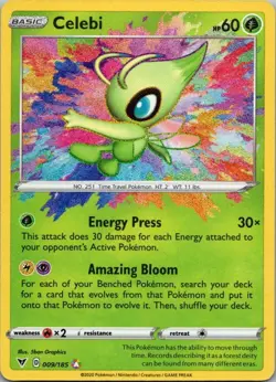 Celebi 009/185 Amazing Rare Vivid Voltage Pokemon Near Mint - Image 2