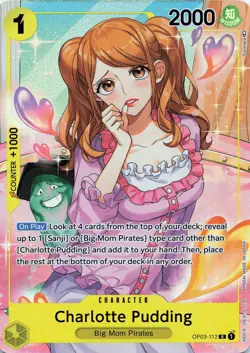 ONE PIECE Charlotte Pudding Alternate Art #OP03-112 Foil Pillars of Strength NM - Image 1