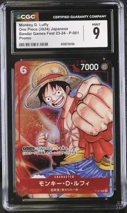 CGC 9 One Piece Monkey D Luffy P-001 Game Fest Promo - Image 1