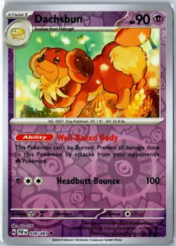 Dachsbun 039/091 Paldean Fates Uncommon Reverse Holo Near Mint - Pokemon Card - Image 1