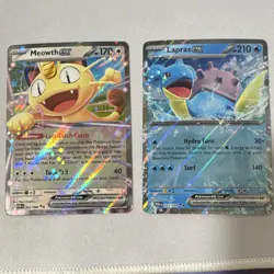 Pokemon TCG 2 card lot (Perfect Order) Meowth ex 062/088 Lapras ex 022/088 Holo - Image 1