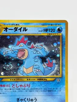 Pokemon Card Japanese Feraligatr No.160 Neo Premium File Holo Swirl 1999 MP - Image 5