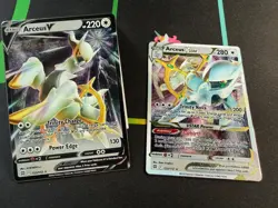Arceus V 122/172 And Arceus VSTAR 123/172 Brilliant Stars Metal Promo 2 Card lot - Image 1